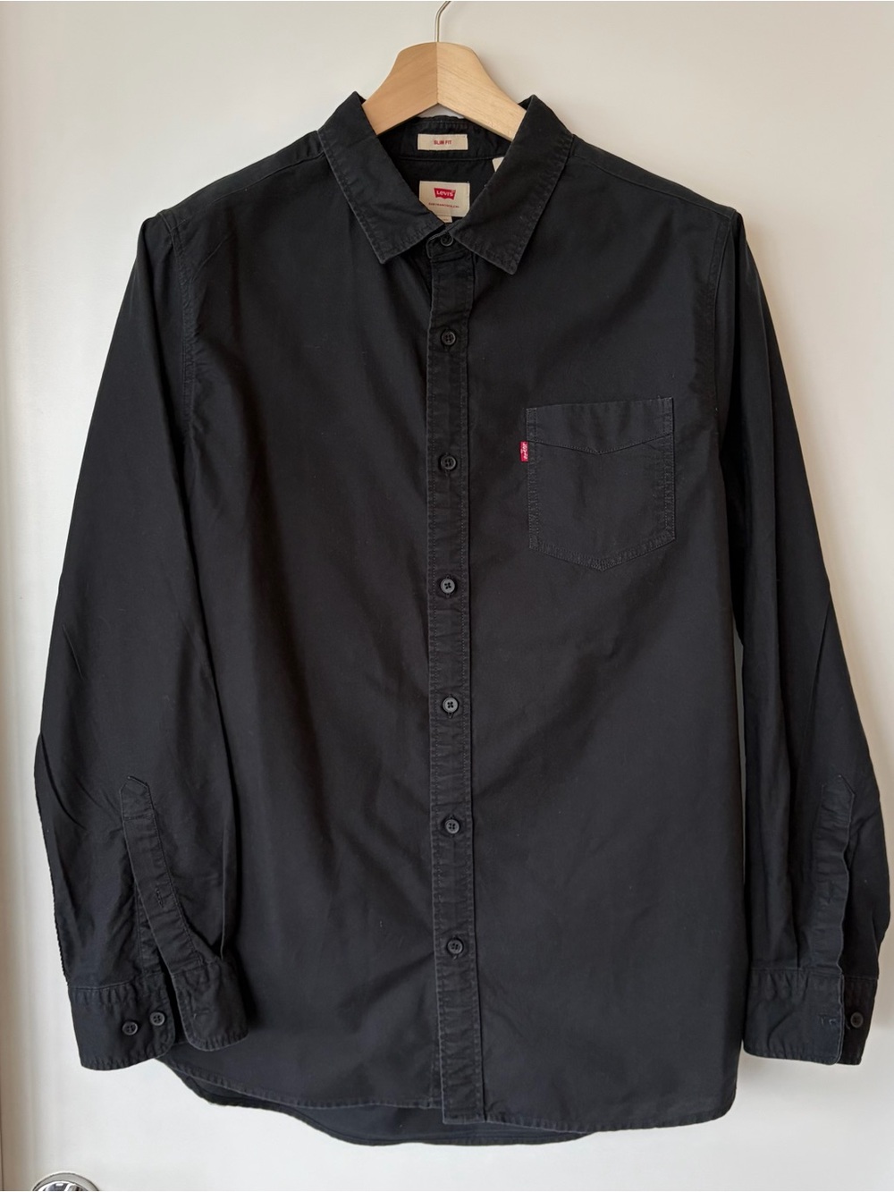 Levi's Men's Black Button-Up Shirt - altered XXL fits LARGE